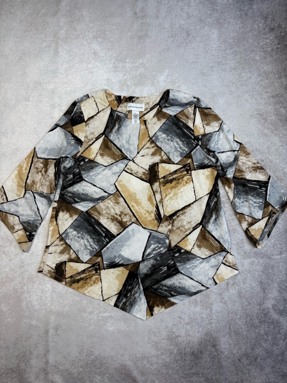 Alfred Dunner Abstract Geometric Print Top Women’s M Blouse